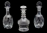Three Cut Glass Decanters Height of taller 8 1/4 inches. — 20TH CENTURY