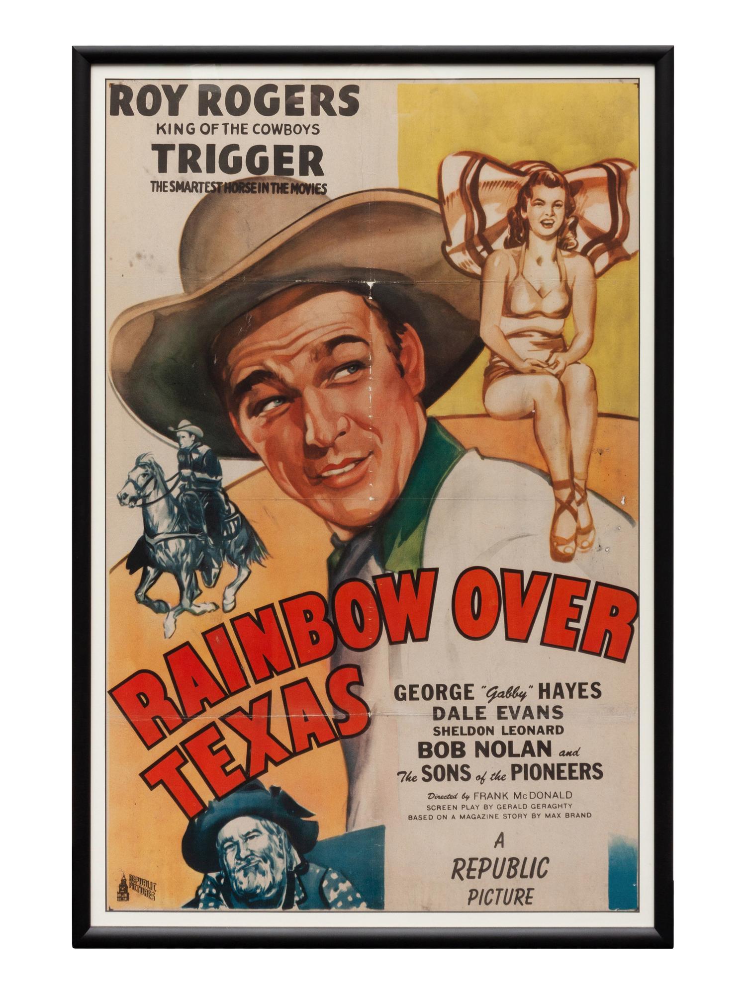 Vintage Movie Poster, Rainbow Over Texas , Featuring Roy Rogers