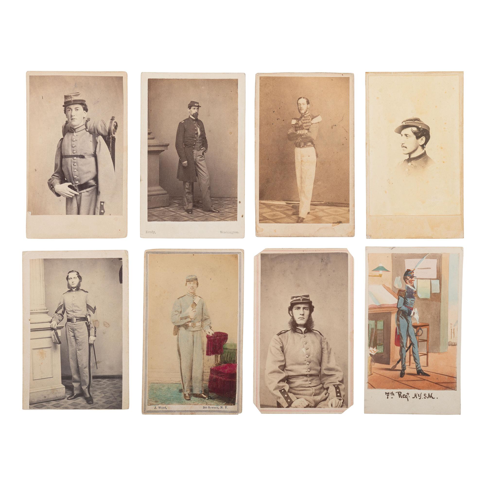 [Civil War] Group of 28 Carte de Visites and Tintype of the 7th New York State Militia