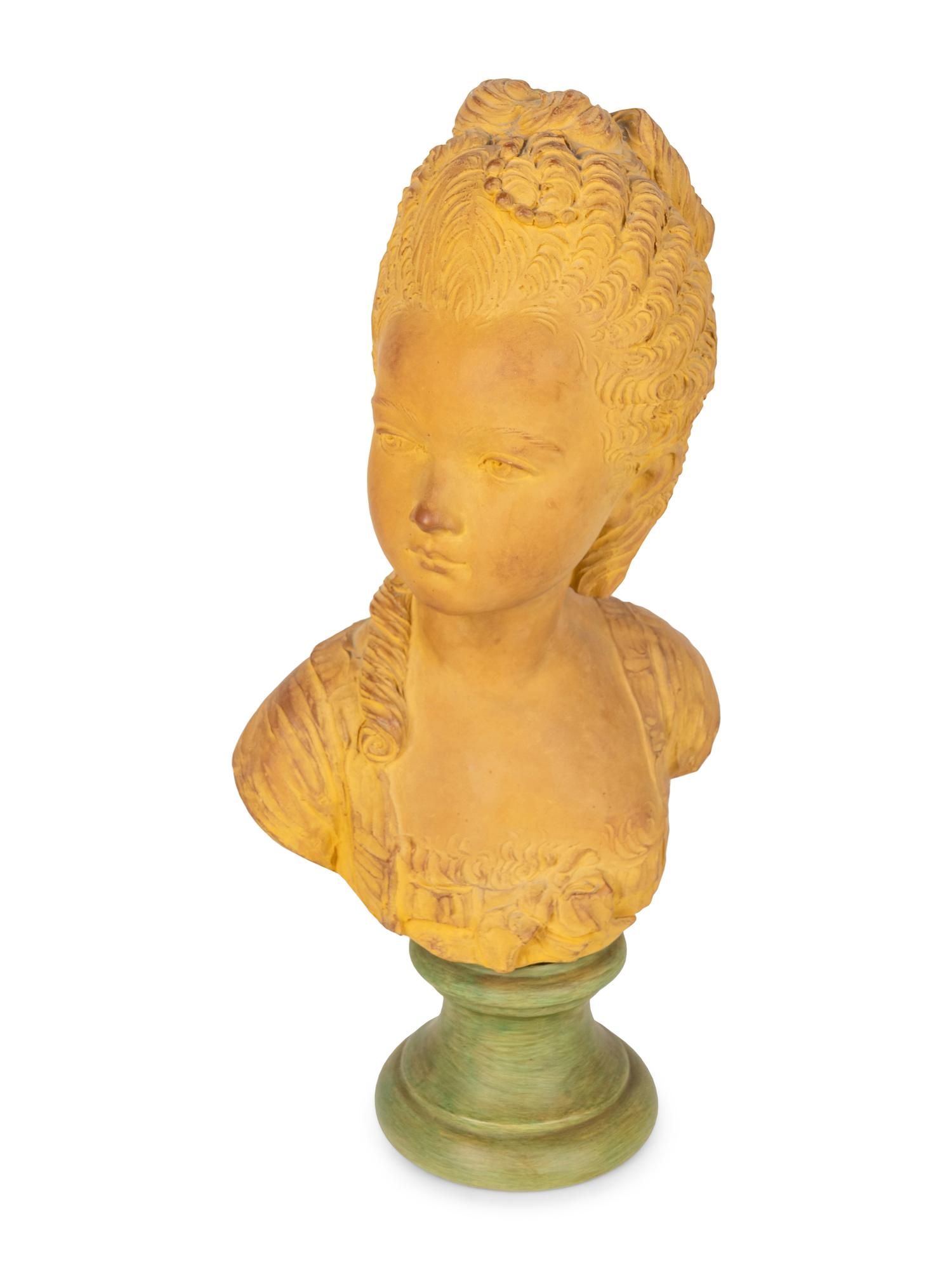 A French Terracotta Portrait Bust of Young Girl — 20TH CENTURY