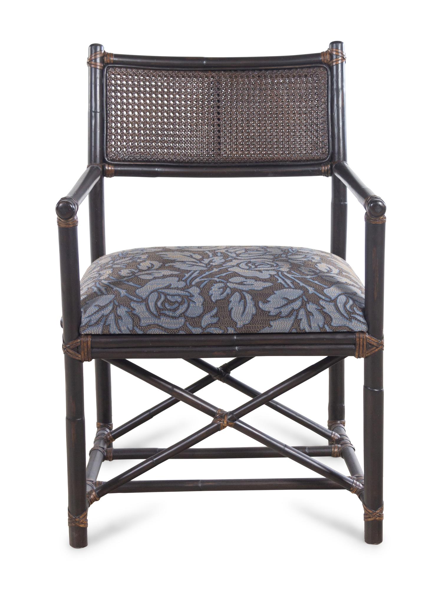 A Faux Bamboo and Raffia Armchair