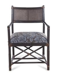 A Faux Bamboo and Raffia Armchair