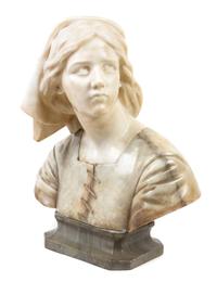 An Italian Alabaster Bust Height 22 inches. — GIUSEPPE BESSI (1857-1922)