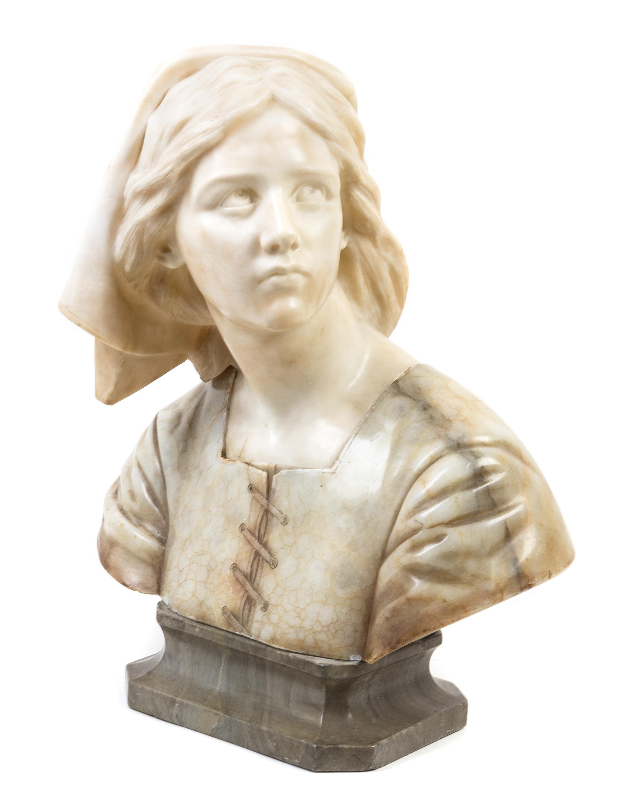 An Italian Alabaster Bust Height 22 inches. — GIUSEPPE BESSI (1857-1922)