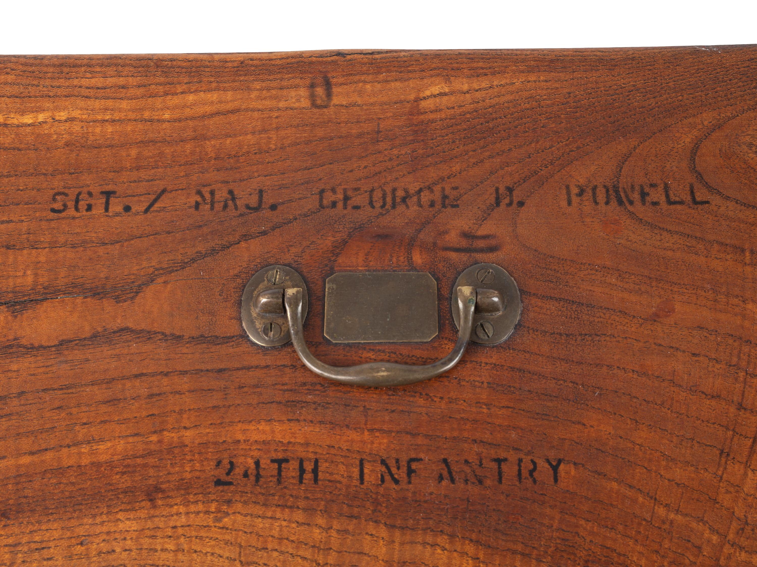 [BUFFALO SOLDIERS] -- [SPANISH AMERICAN WAR]. Sergeant Major George D. Powell, Co. C, 24th US Infantry, archive incl. Buffalo Soldiers' parade flag, identified wooden box and personal items.