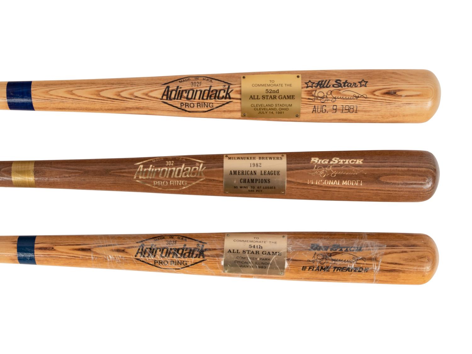 A Group of Three Baseball Award Bats from The Collection of Baseball Hall of Famer Ted Simmons,