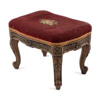 A Louis XVI Carved Walnut Tabouret
