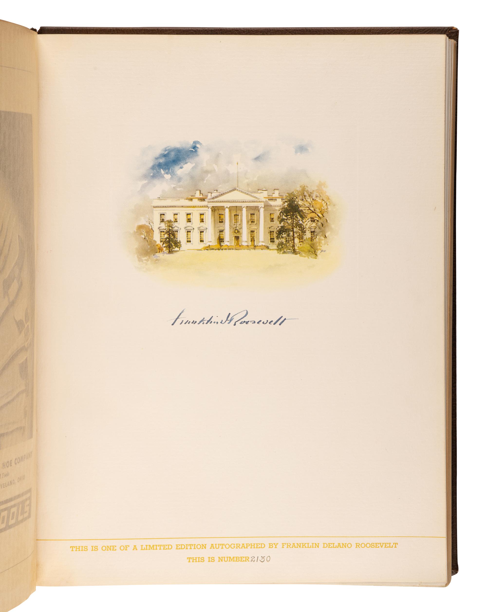 ROOSEVELT, Franklin D. (1882-1945). The Democratic Book 1936 . N.p: N.p., 1936.