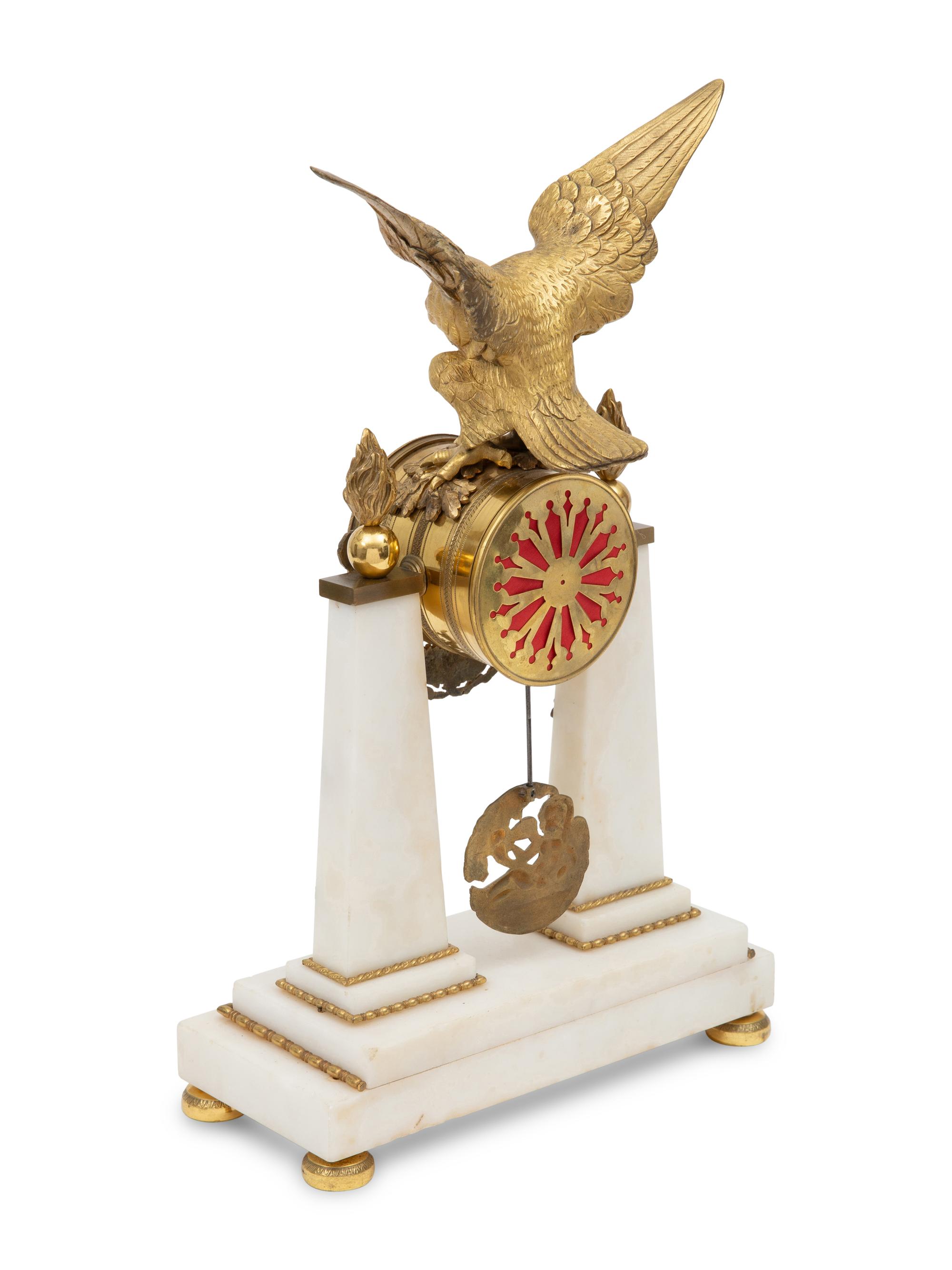 A French Gilt-Bronze Mounted Alabaster Clock