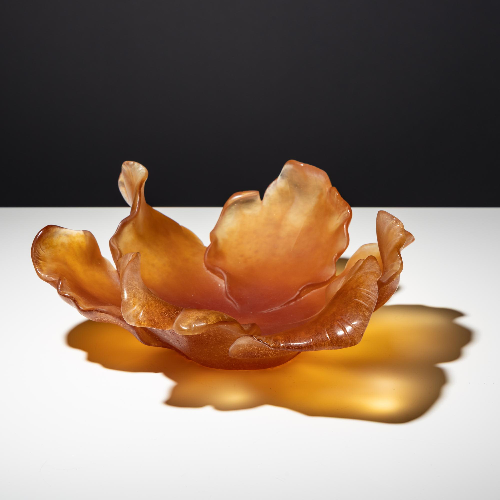 Amber tulip bowl