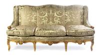 A Louis XV Style Giltwood Canape, 20TH CENTURY, Height 44 x width 87 x depth 38 inches. — 20TH CENTURY,