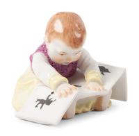 A Meissen Porcelain Baby Reading a Book, by Konrad Hentschel