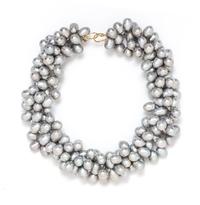 A 14 Karat Yellow Gold and Multistrand Cultured Pearl Torsade Necklace, 150.20 dwts.