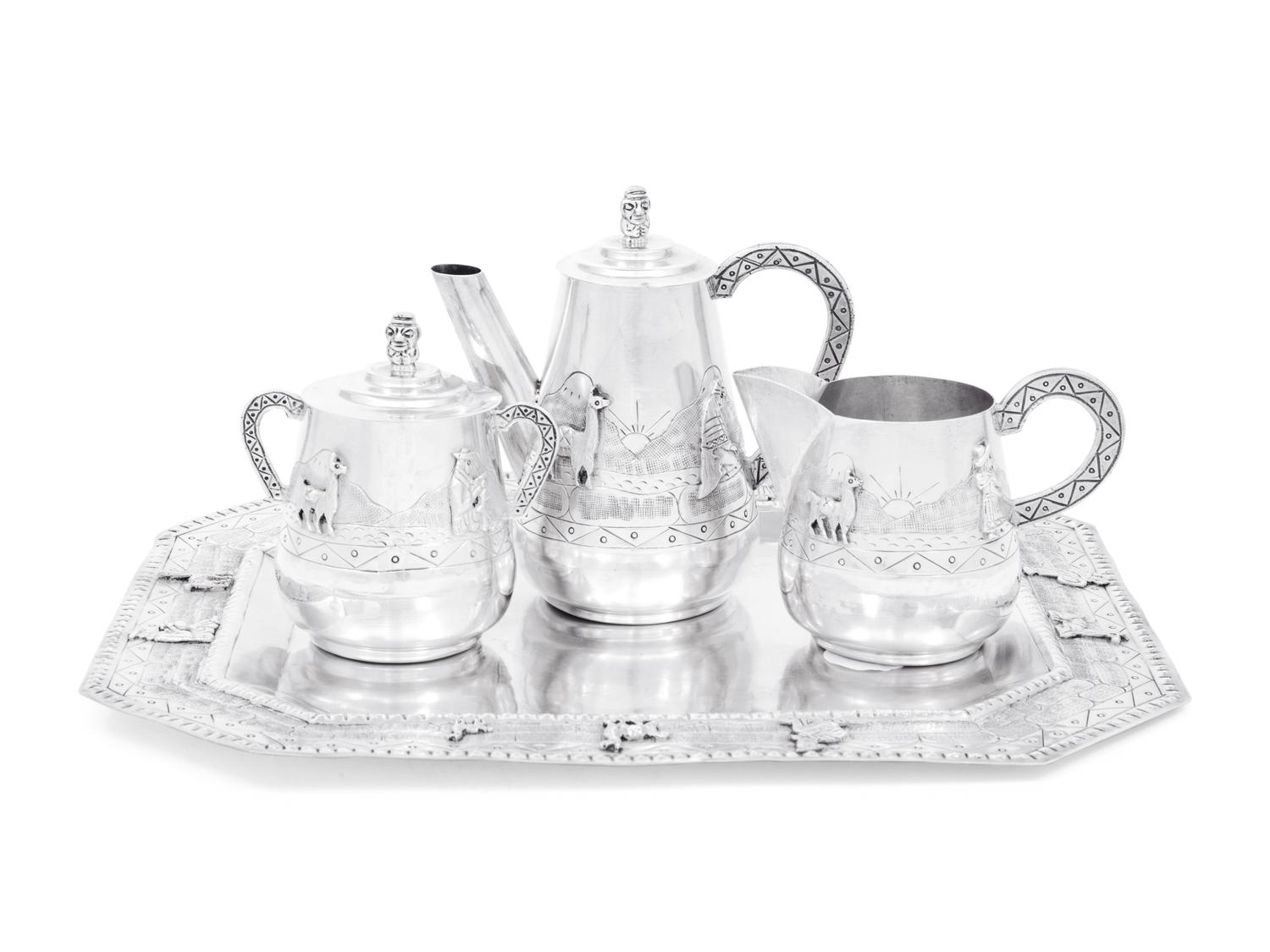 A Peruvian Silver Four-Piece Coffee Service