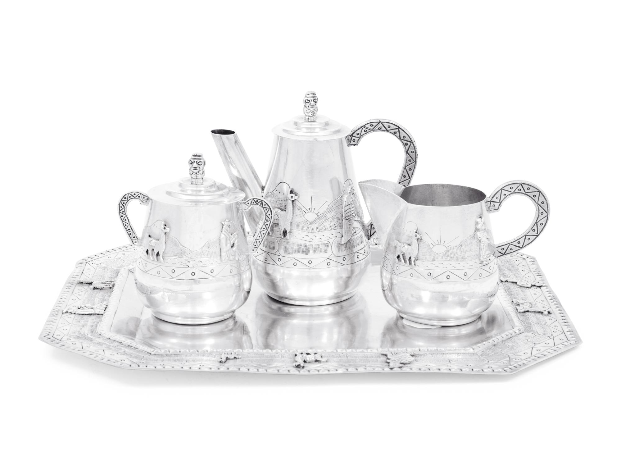A Peruvian Silver Four-Piece Coffee Service