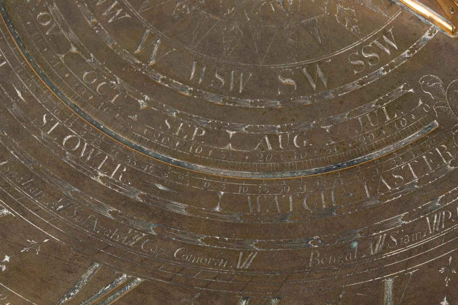 An Irish George III Engraved Brass Sundial