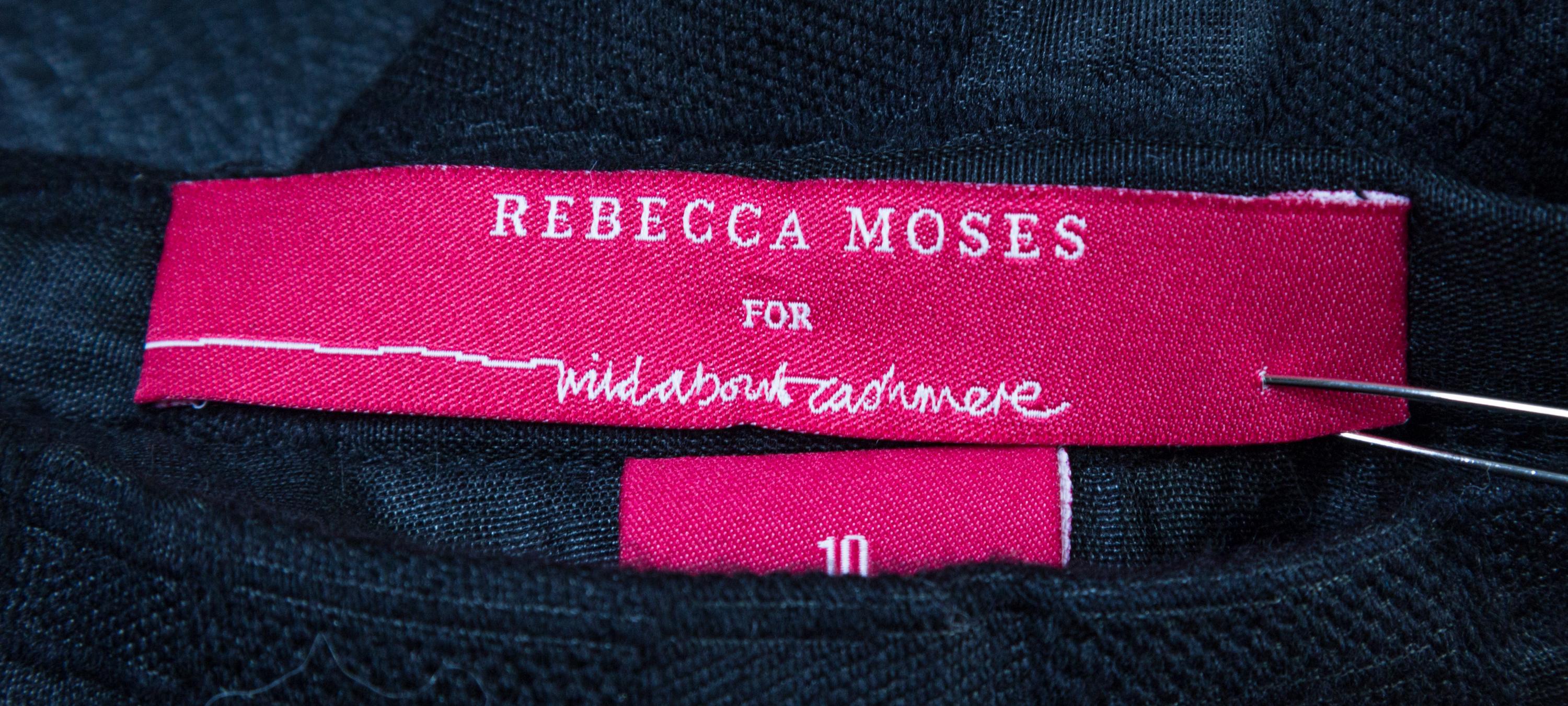 A Rebecca Moses Black Wool Skirt, Size 10.