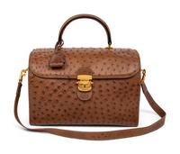 Gucci Brown Ostrich Travel Bag, 1980s