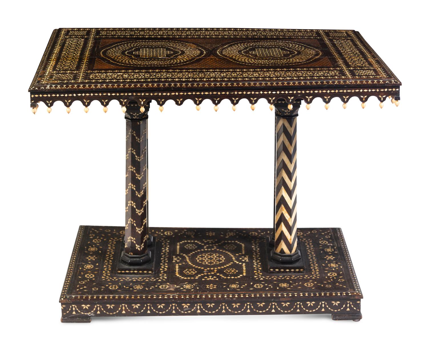 A Moroccan Bone Inlaid Table