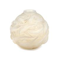 An R. Lalique Frosted Glass Camaret Vase Height 5 3/4 inches.