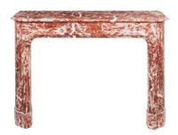A French Rouge Marble Mantel Height 41 x width 61 1/4 x depth 16 inches. — 19TH/20TH CENTURY