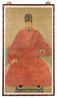 A Korean Ancestor Portrait Painting JOSEON DYNASTY, LATE 19TH/EARLY 20TH CENTURY 84 1/2 x 35 1/4 inches. — JOSEON DYNASTY, LATE 19TH/EARLY 20TH CENTURY