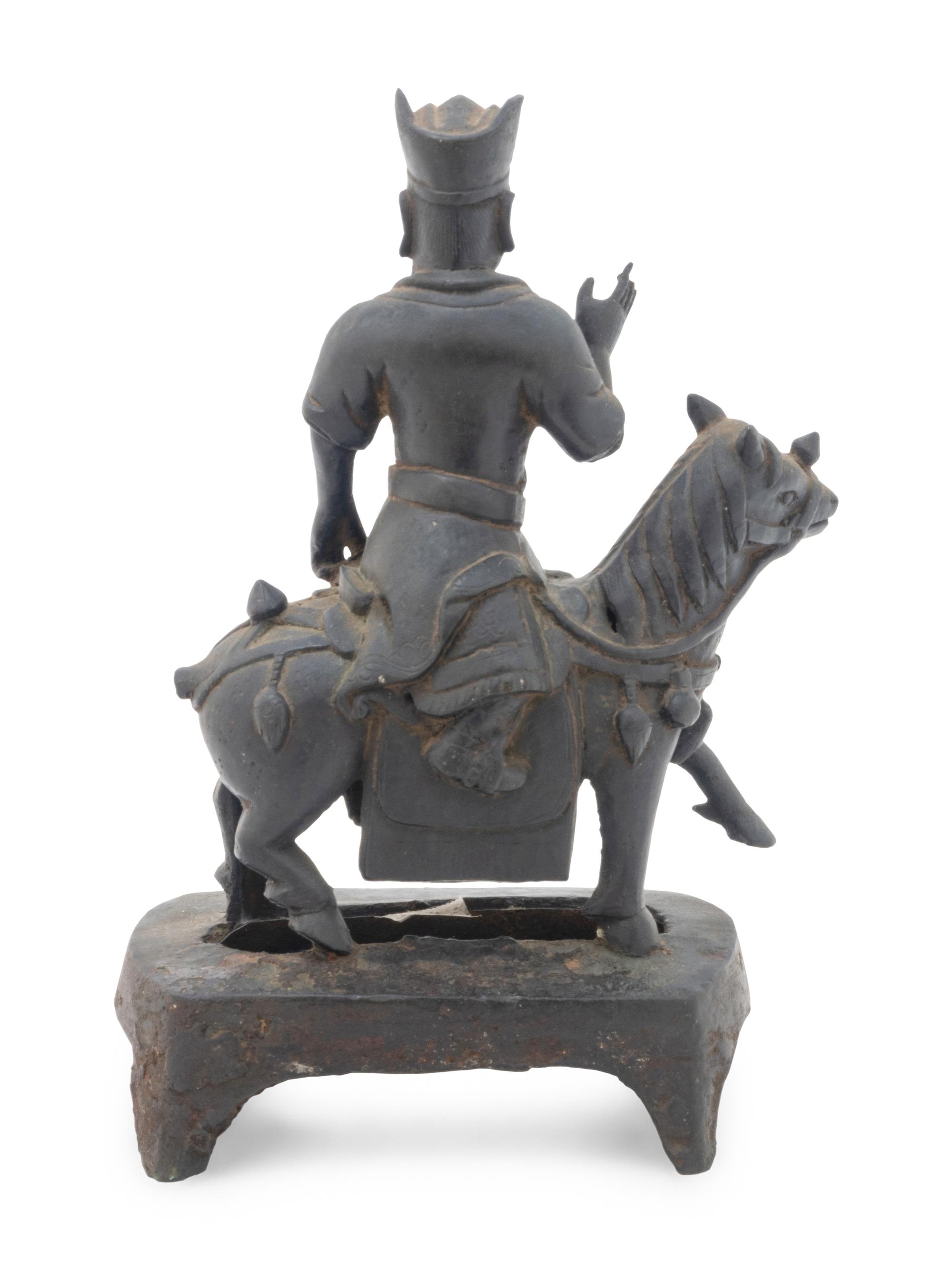 A Bronze Figure of a Horse-Mounted Warrior