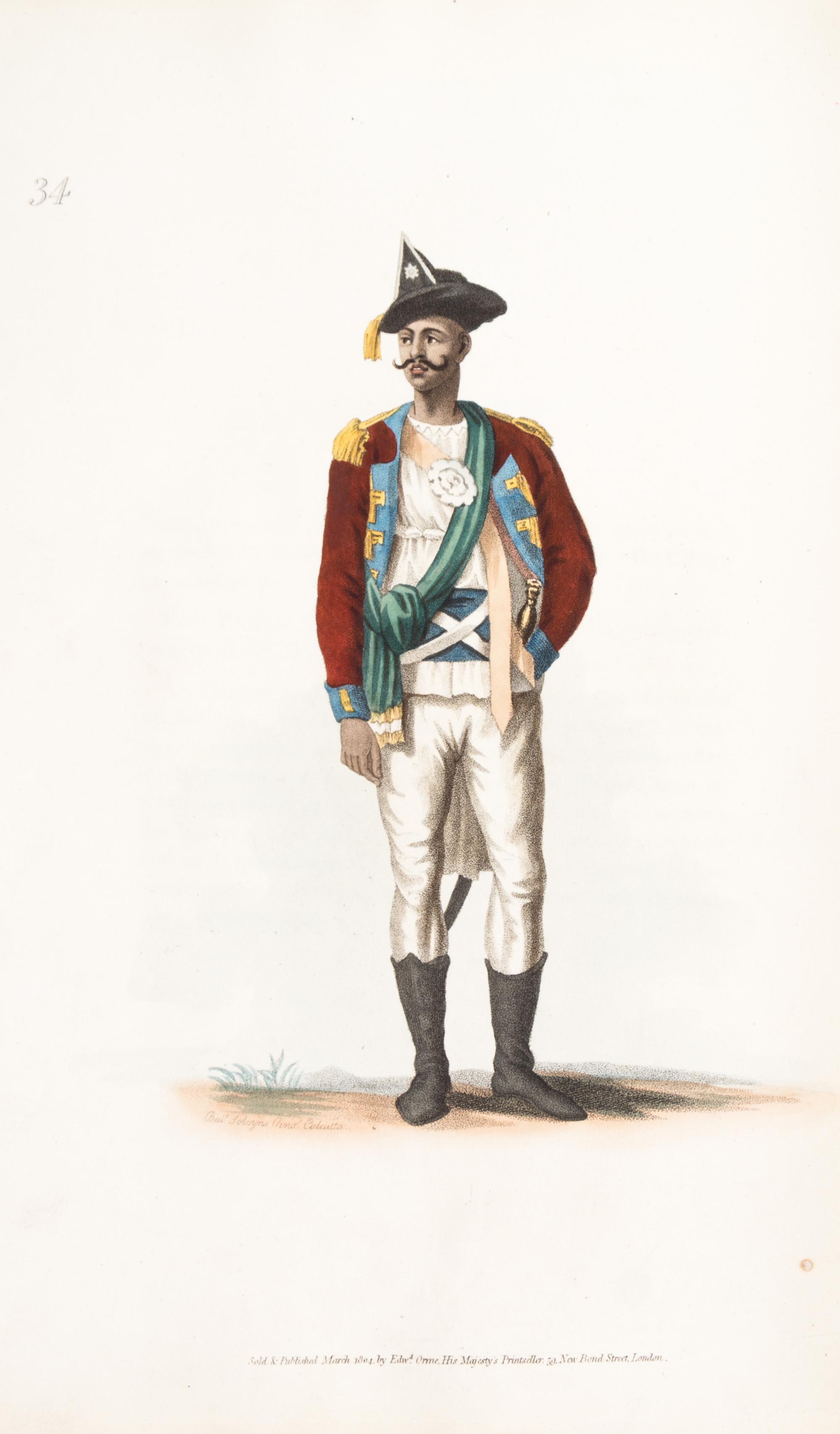 SOLVYNS, FRANS BALTASAR. The Costume of Hindostan. London, 1807. With 60 colored plates.