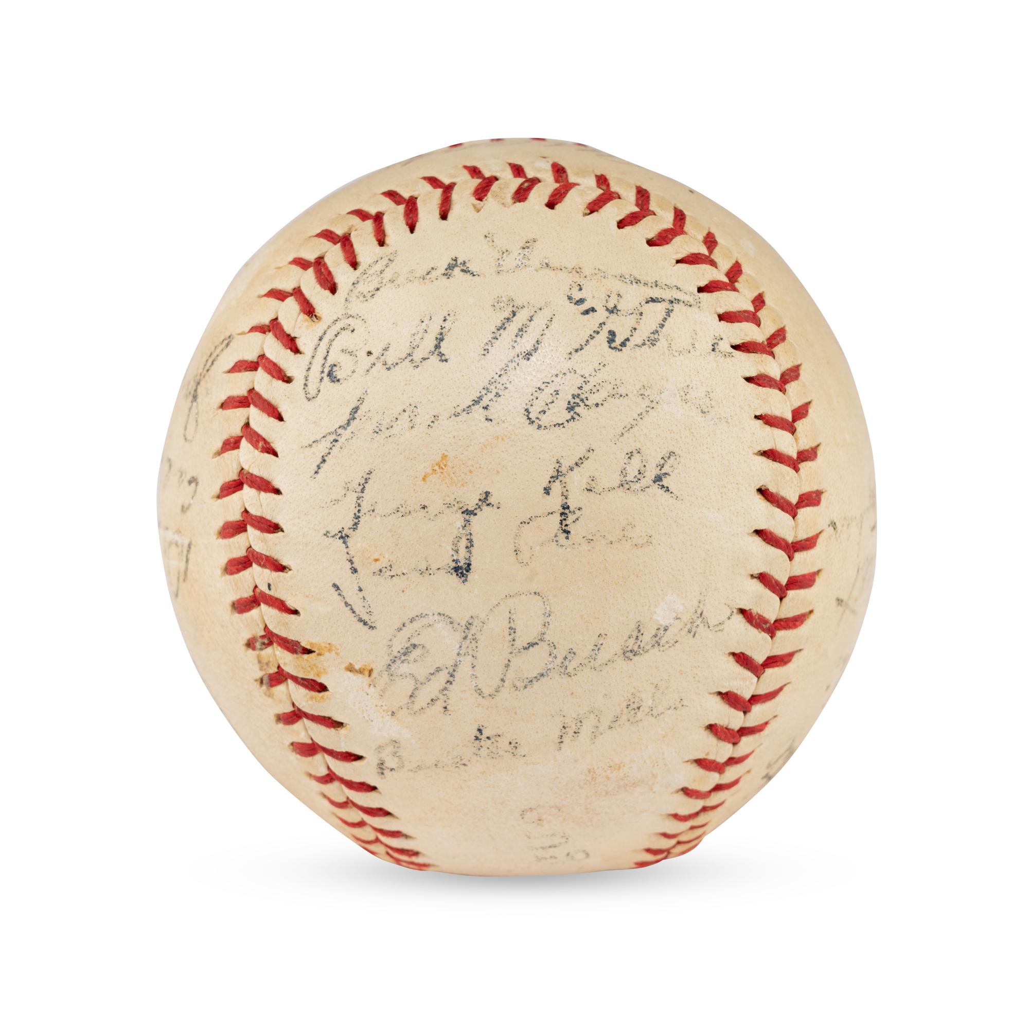 A 1944 Philadelphia Athletics Team Signed Autograph Baseball Featuring Connie Mack (Beckett Authentication Services Letter of Authenticity)