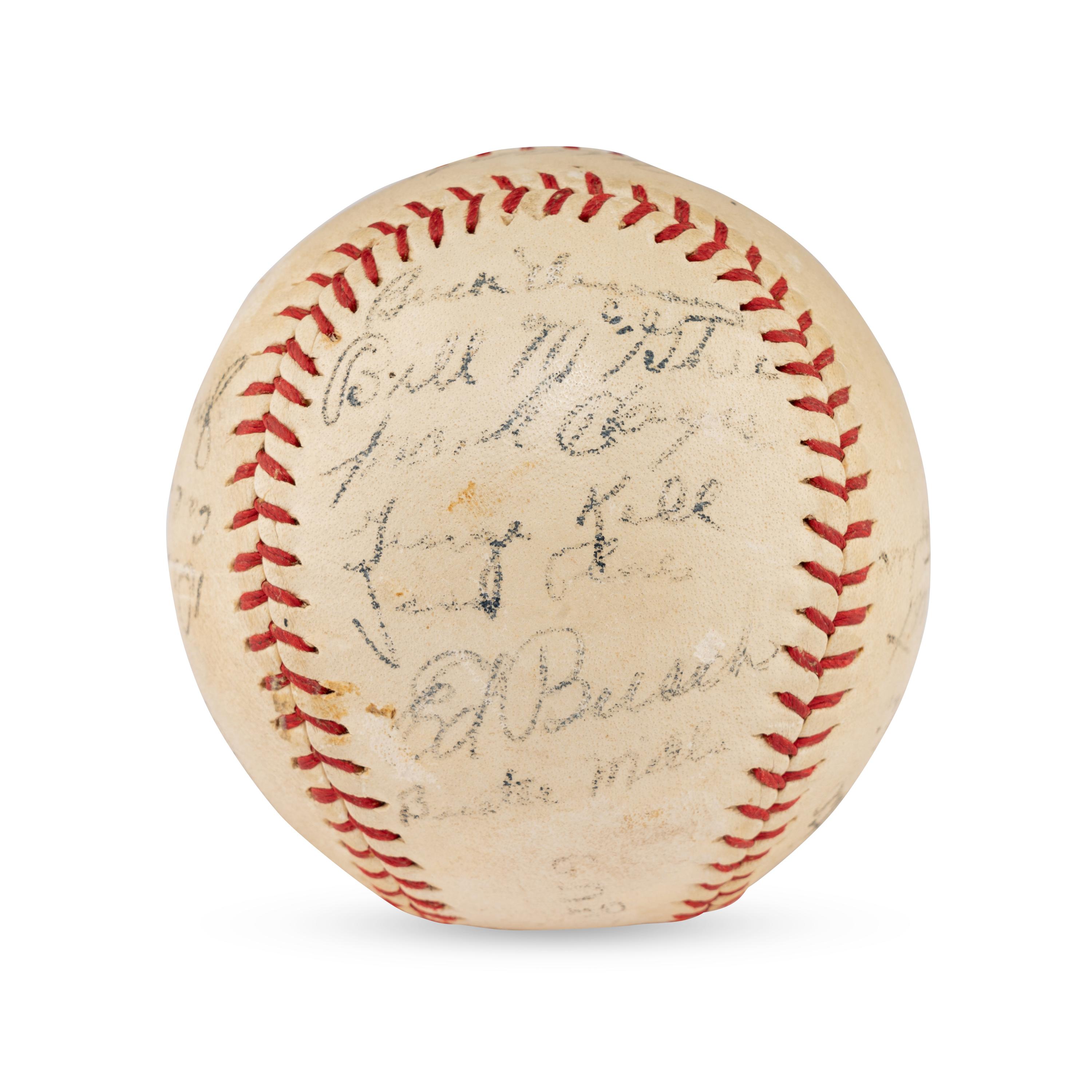 A 1944 Philadelphia Athletics Team Signed Autograph Baseball Featuring Connie Mack (Beckett Authentication Services Letter of Authenticity)