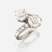 A diamond and platinum ring