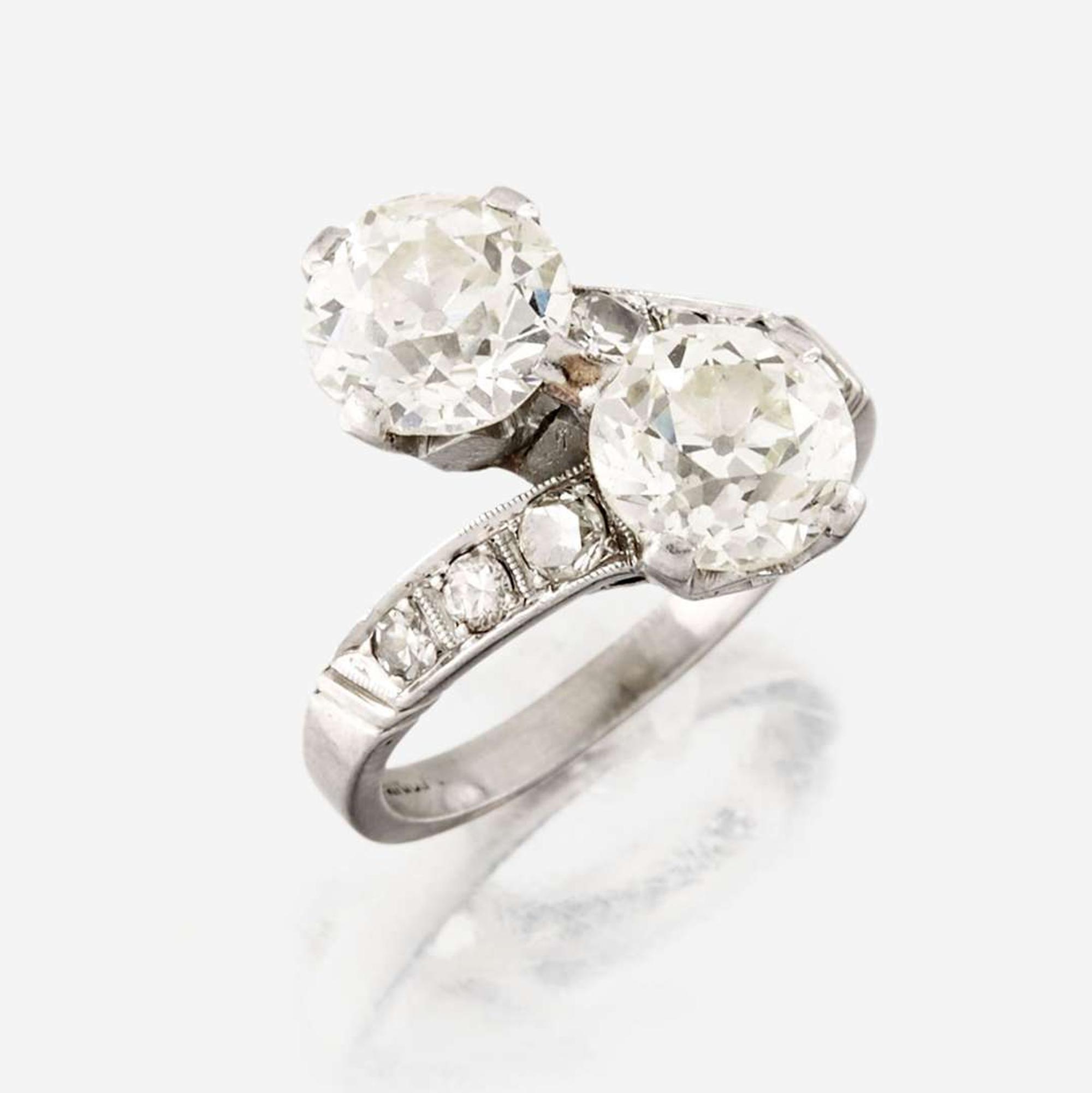 A diamond and platinum ring