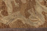 A Large Japanese Embroidered Silk 'Dragons' Panel
