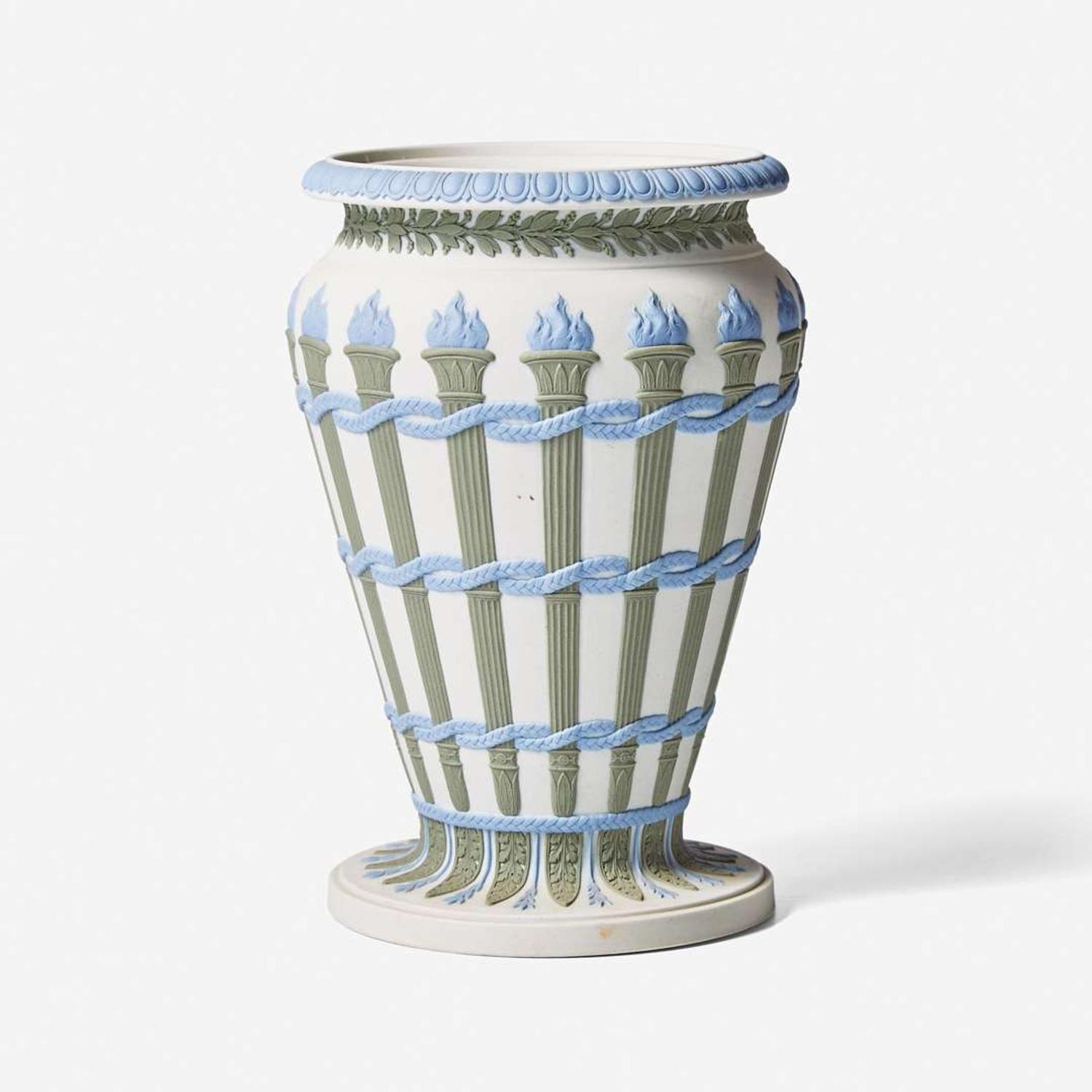 A Wedgwood Tricolor Jasperware Torches Vase UK, early 19th century