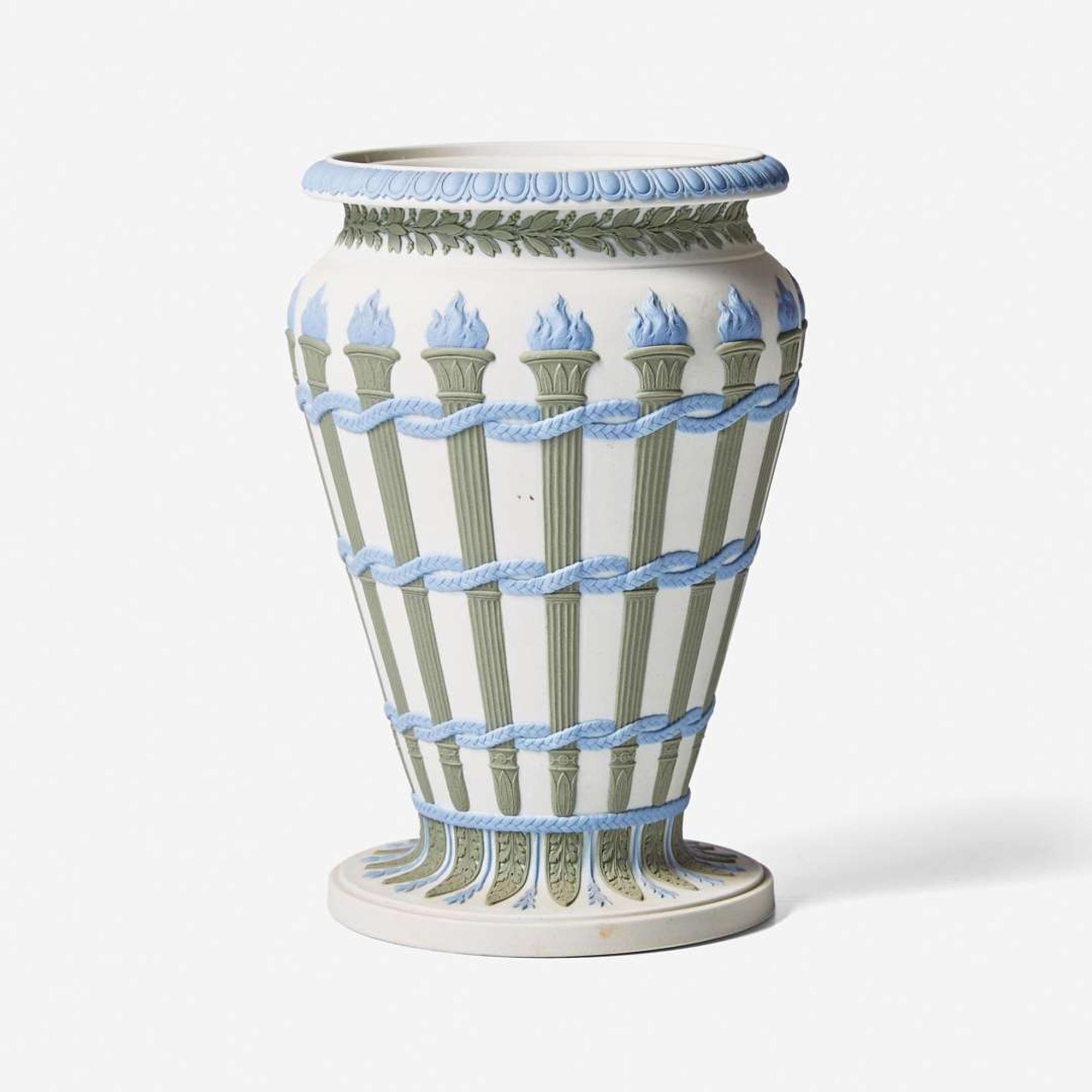 A Wedgwood Tricolor Jasperware Torches Vase UK, early 19th century