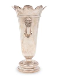 An English Silver Trumpet Vase