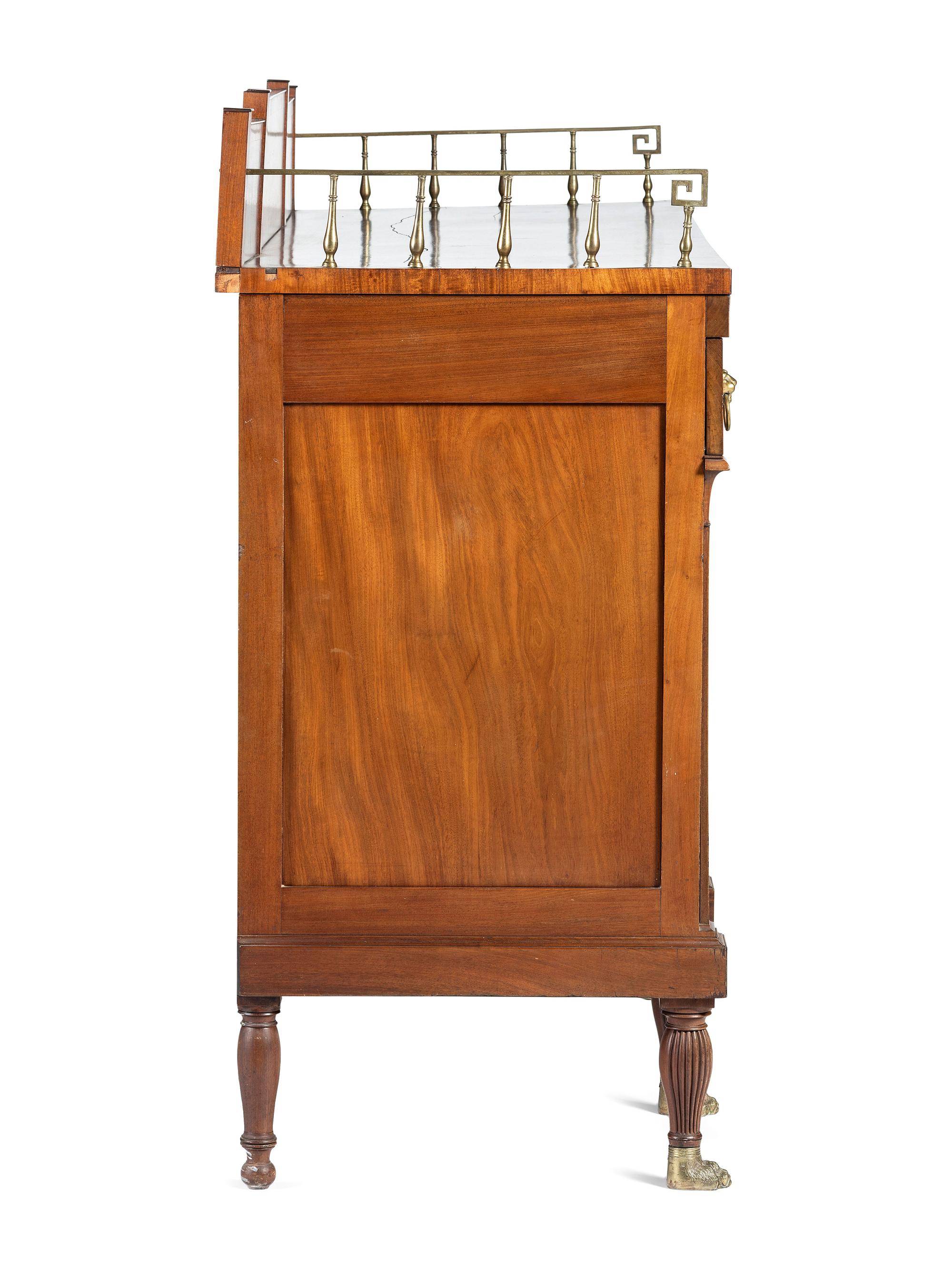 A Classical Brass Mounted and Figured Mahogany Sideboard