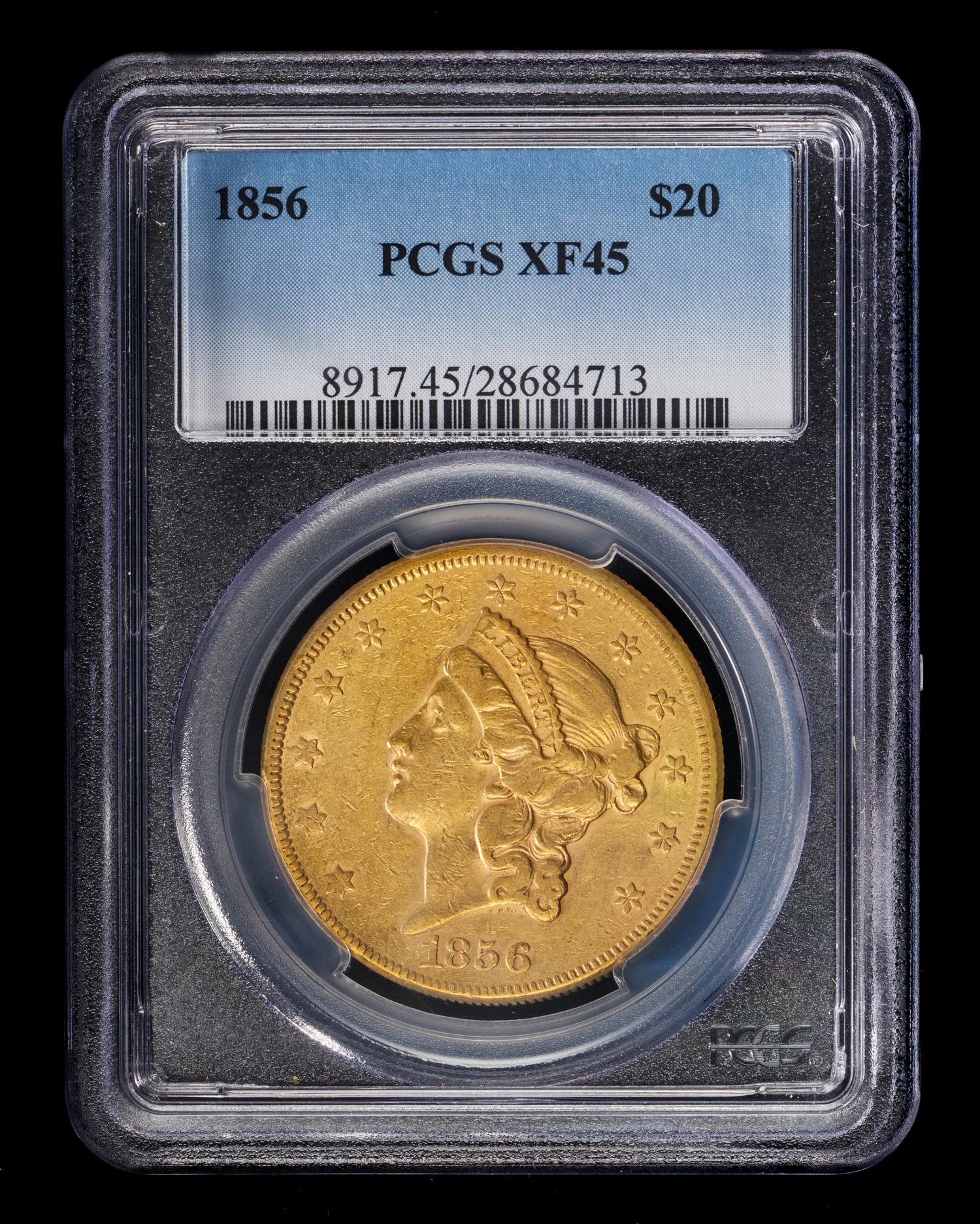 A United States 1856 Liberty Head $20 Gold Coin