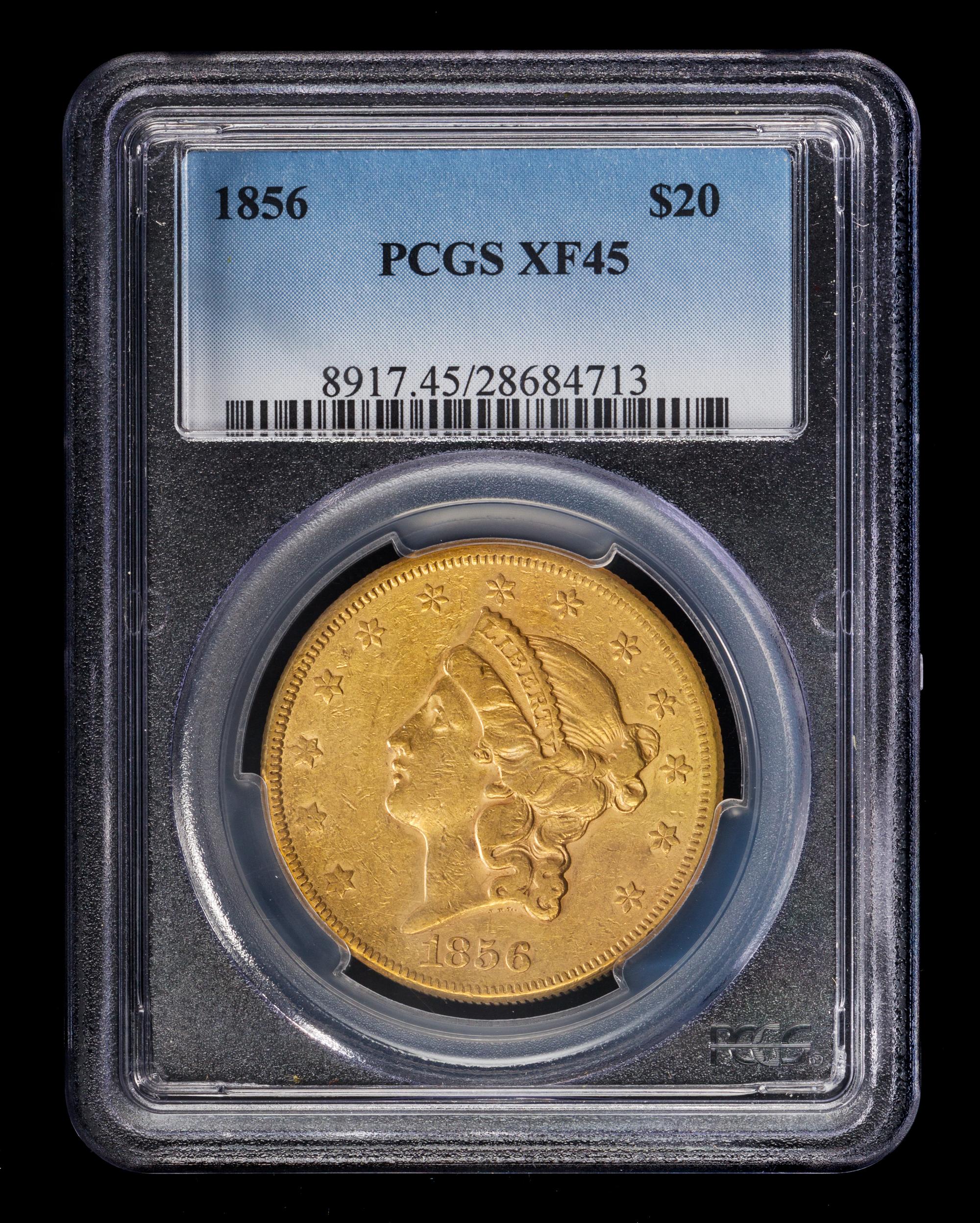A United States 1856 Liberty Head $20 Gold Coin