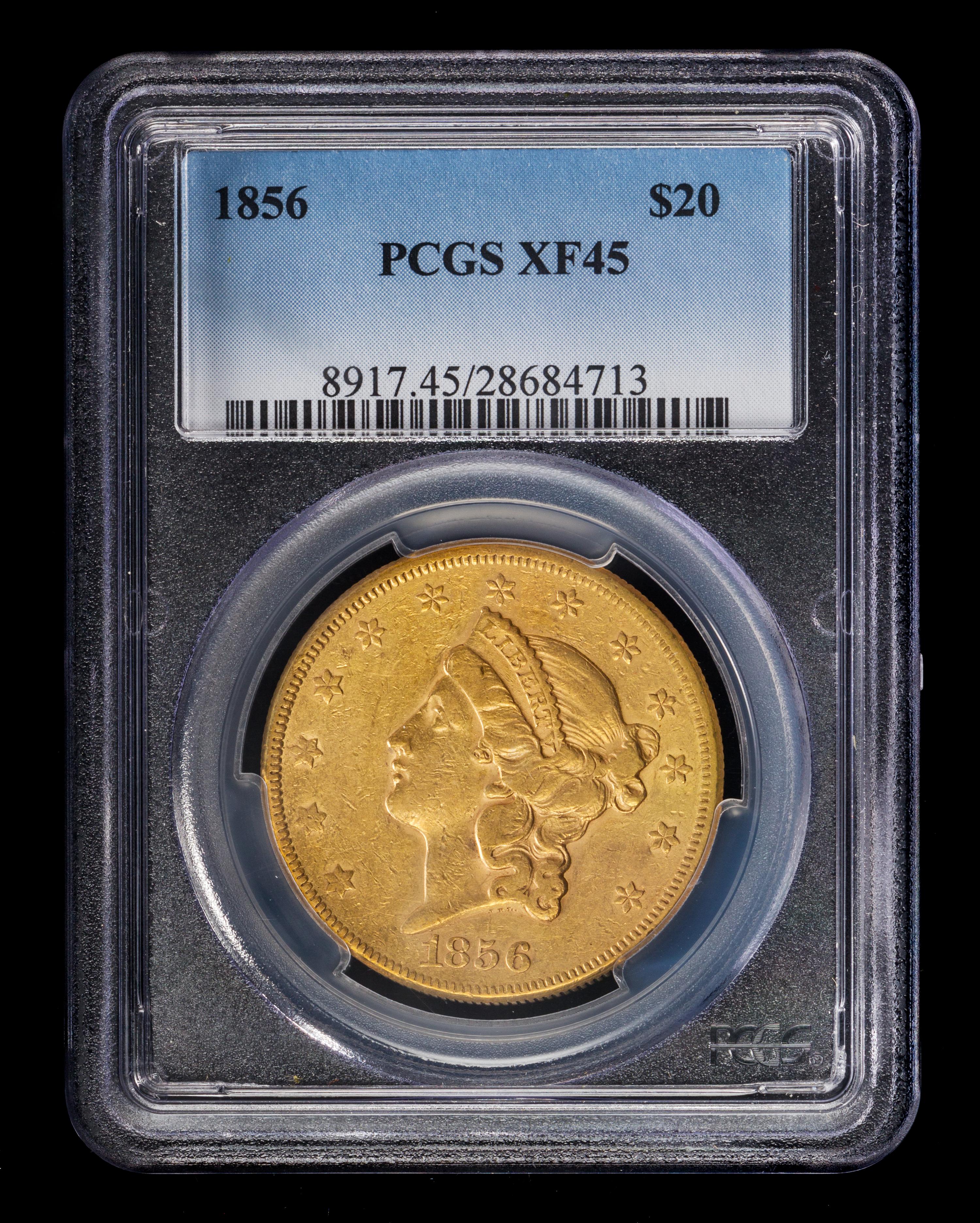 A United States 1856 Liberty Head $20 Gold Coin