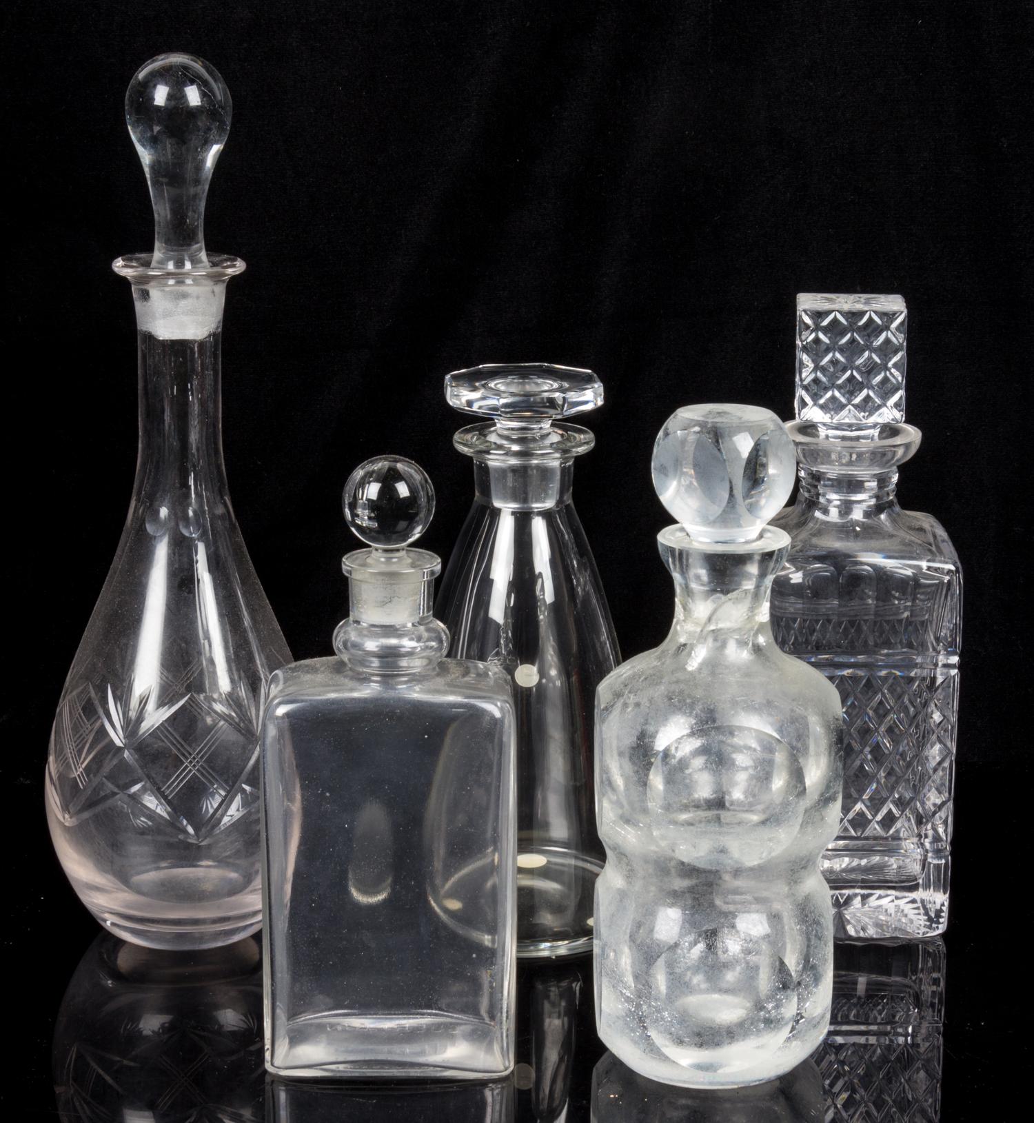A Group of Decanters Height of tallest 14 1/4 inches. — MID TO LATE 20TH CENTURY