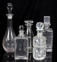 A Group of Decanters Height of tallest 14 1/4 inches. — MID TO LATE 20TH CENTURY