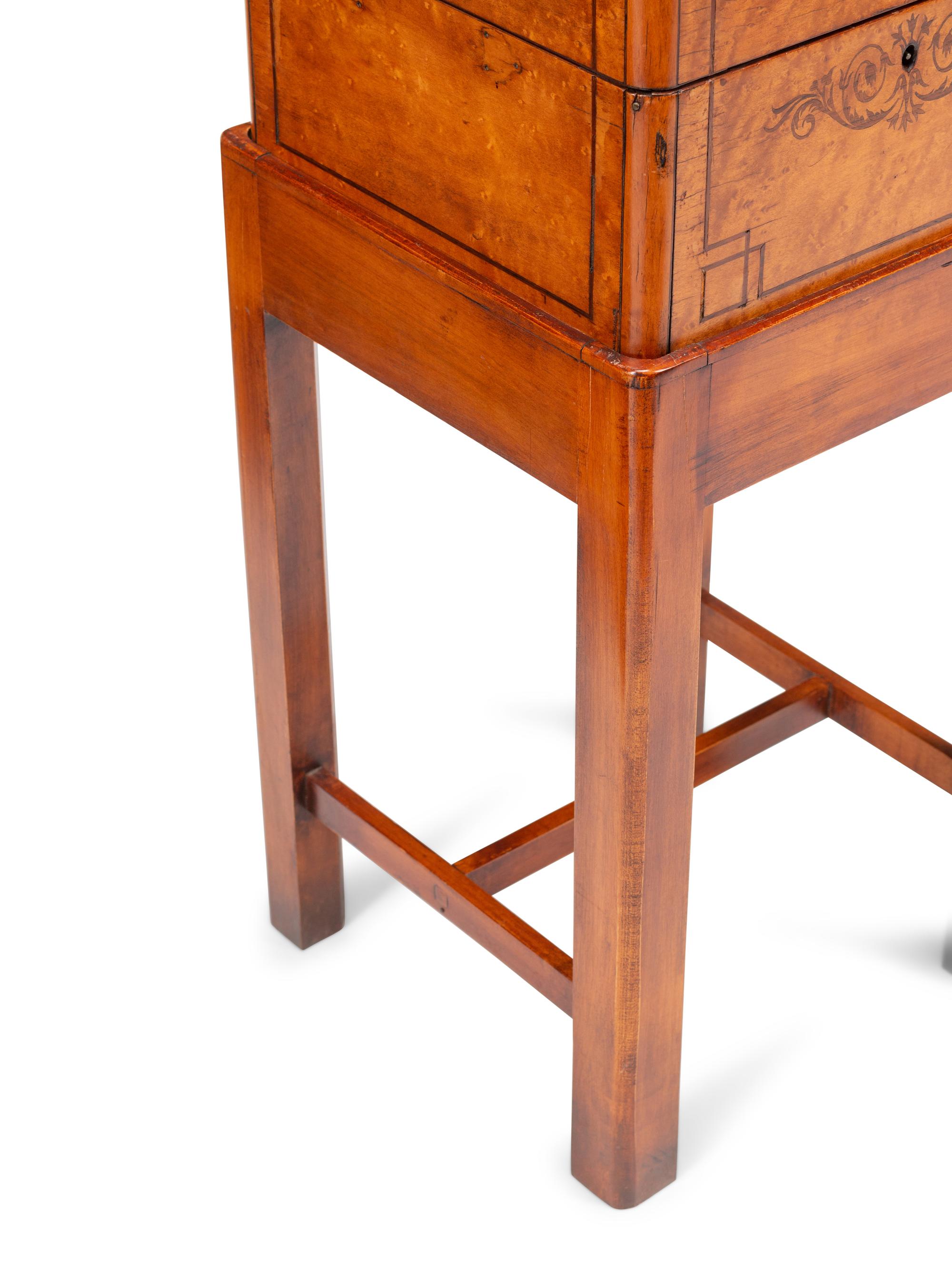 A French Marquetry Cave à Liqueur on a Later Stand