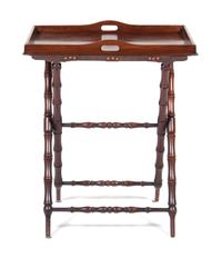 An English Butler's Tray Height 32 1/2 x width 27 x depth 19 inches.