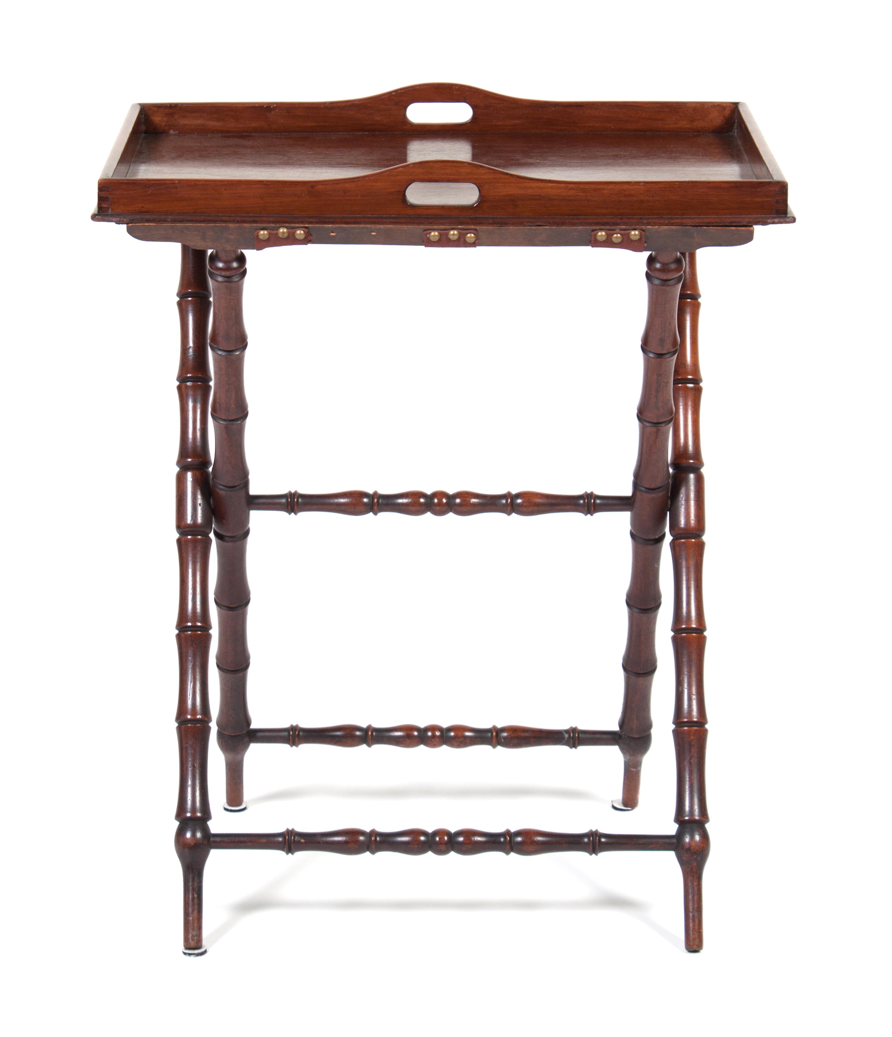 An English Butler's Tray Height 32 1/2 x width 27 x depth 19 inches.