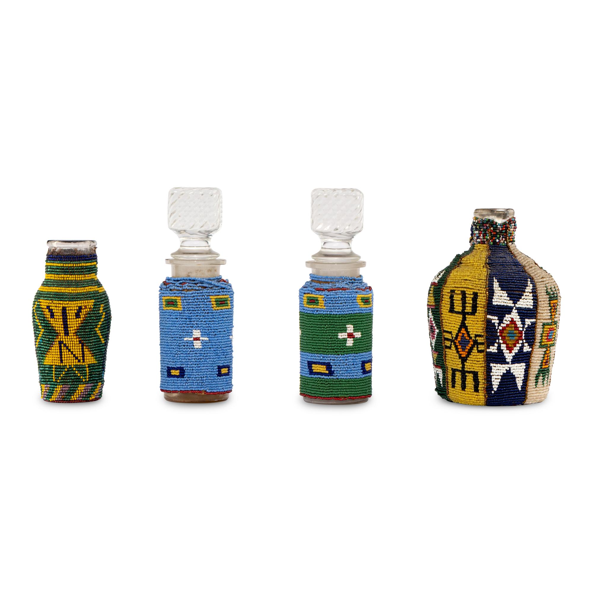 Paiute Beaded Bottles and Decanters