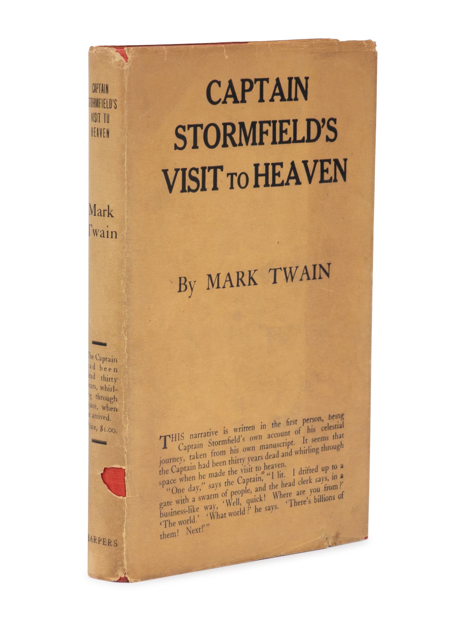 CLEMENS, Samuel L. ("Mark Twain") (1835-1910). Extract from Captain Stormfield's Visit to Heaven . New York and London: Harper & Brothers, 1909.