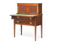 A Federal Style Inlaid Mahogany Tambour Desk