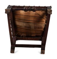 A William and Mary Leather Upholstered Spanish-Foot Side Chair