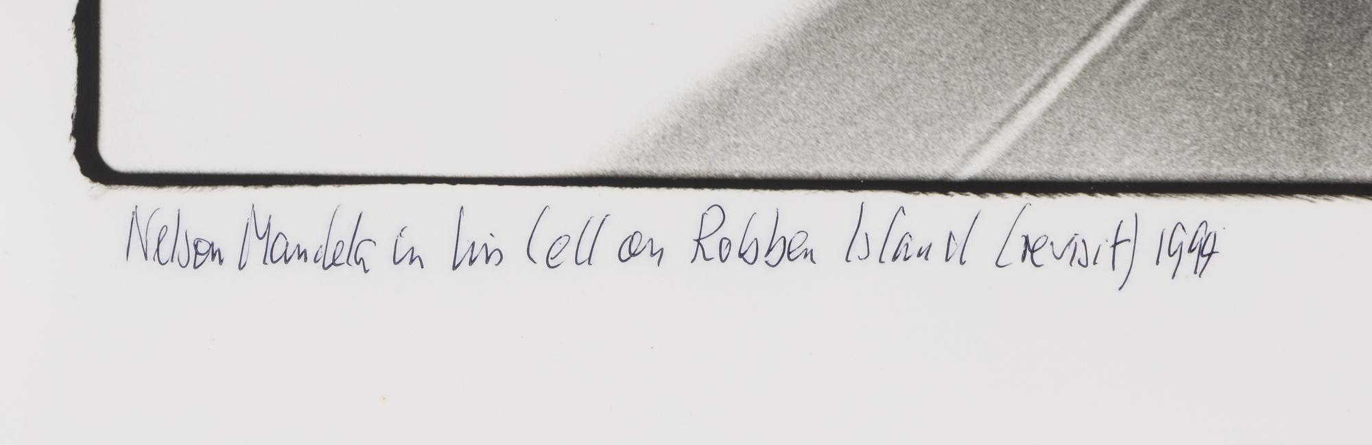 Jürgen Schadeberg (1931-2020) Nelson Mandela in his cell on Robben Island (revisit), 1994
